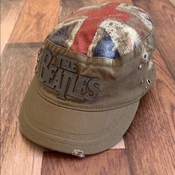 Concept One Accessories - Distressed Beatles Cotton Cap with Union Jack